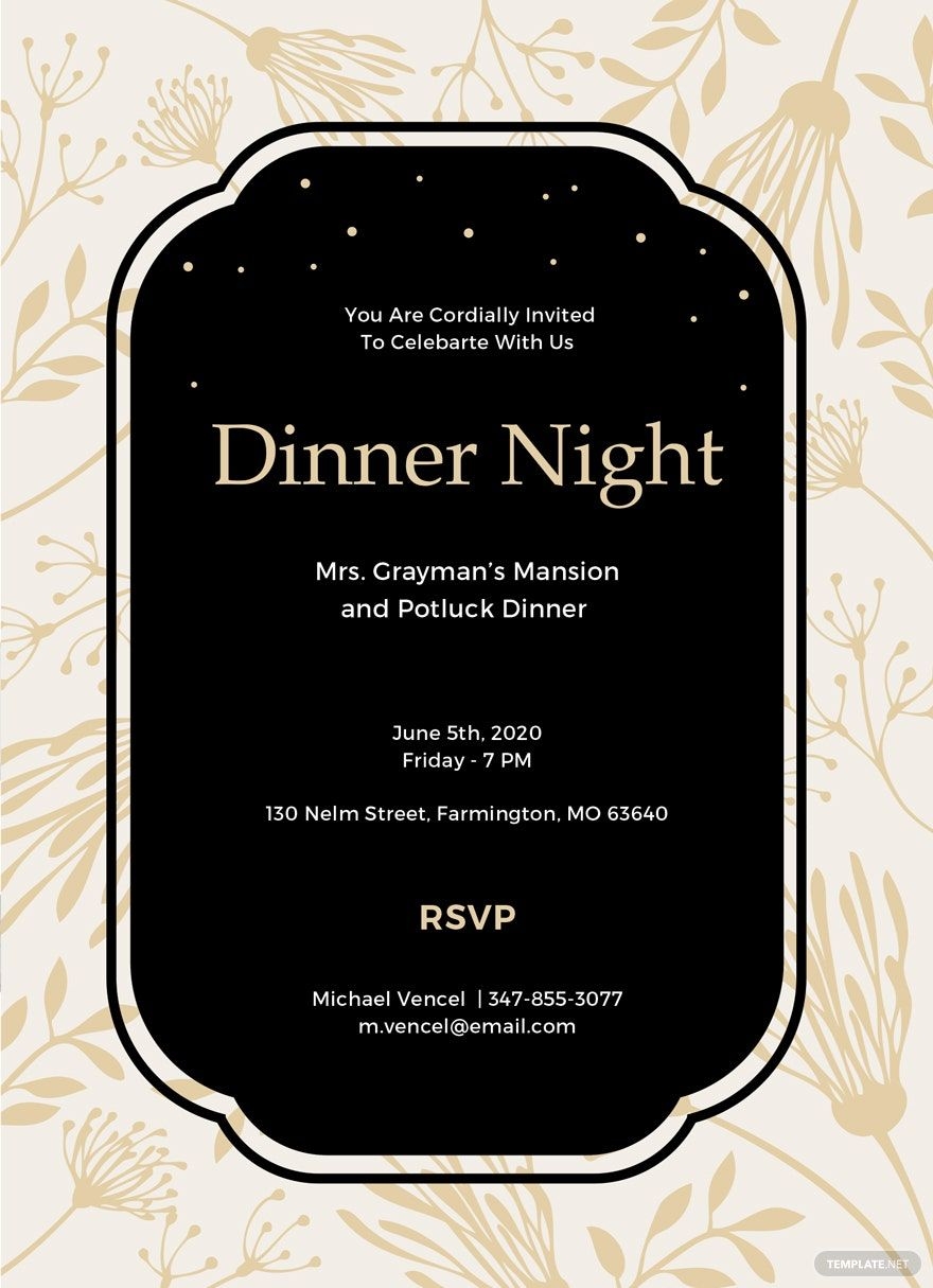 Annual Dinner Invitation Template In Word Pages PSD Illustrator 