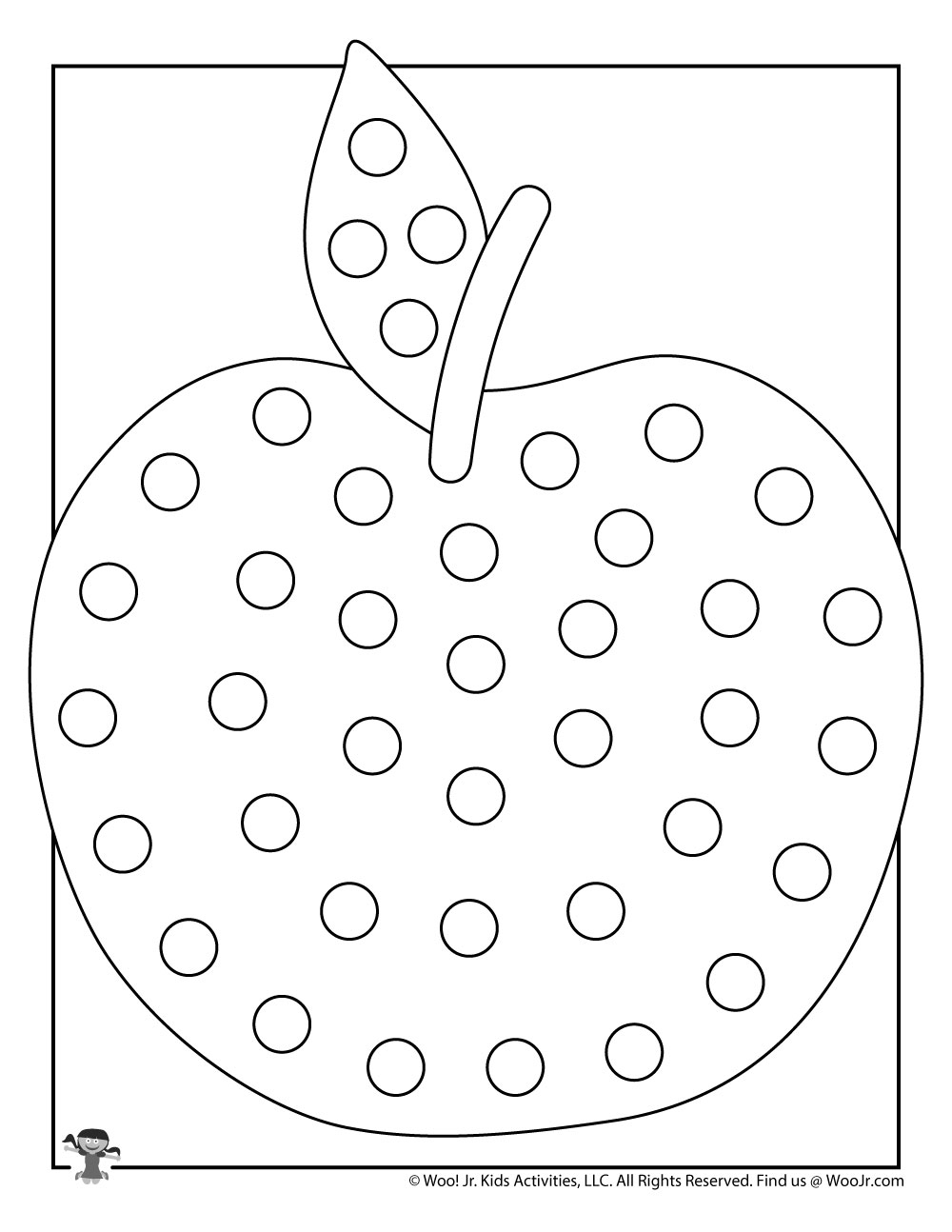 Apple Fall Pre K Dot Marker Coloring Printable Woo Jr Kids