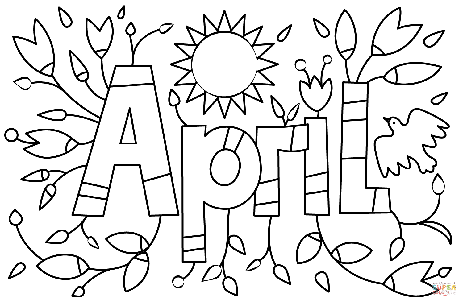 April Coloring Pages Coloring Cool