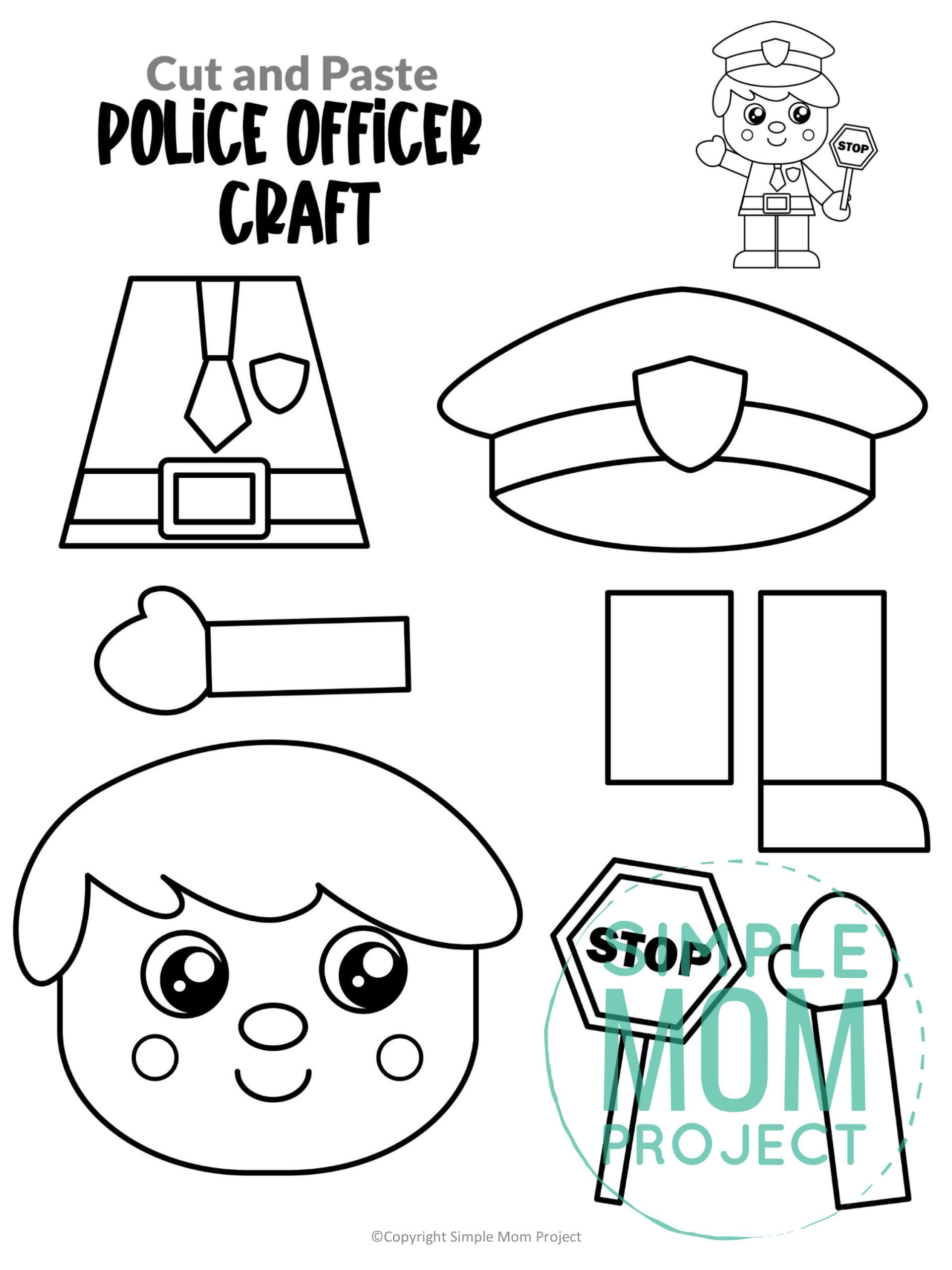 police officer printable craft pdf free