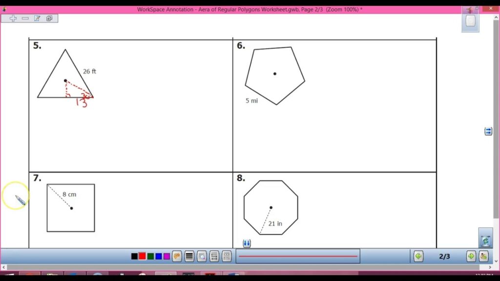 Area Of Regular Polygons Worksheet