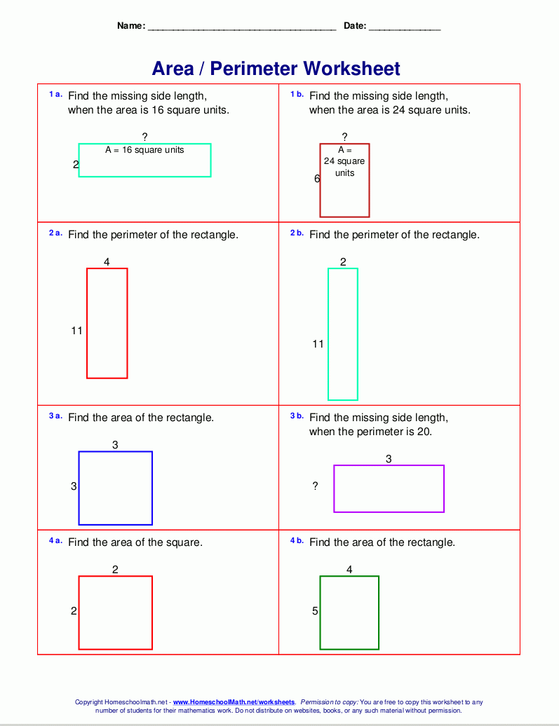 Area Perimeter Volume Worksheets Pdf Db excel