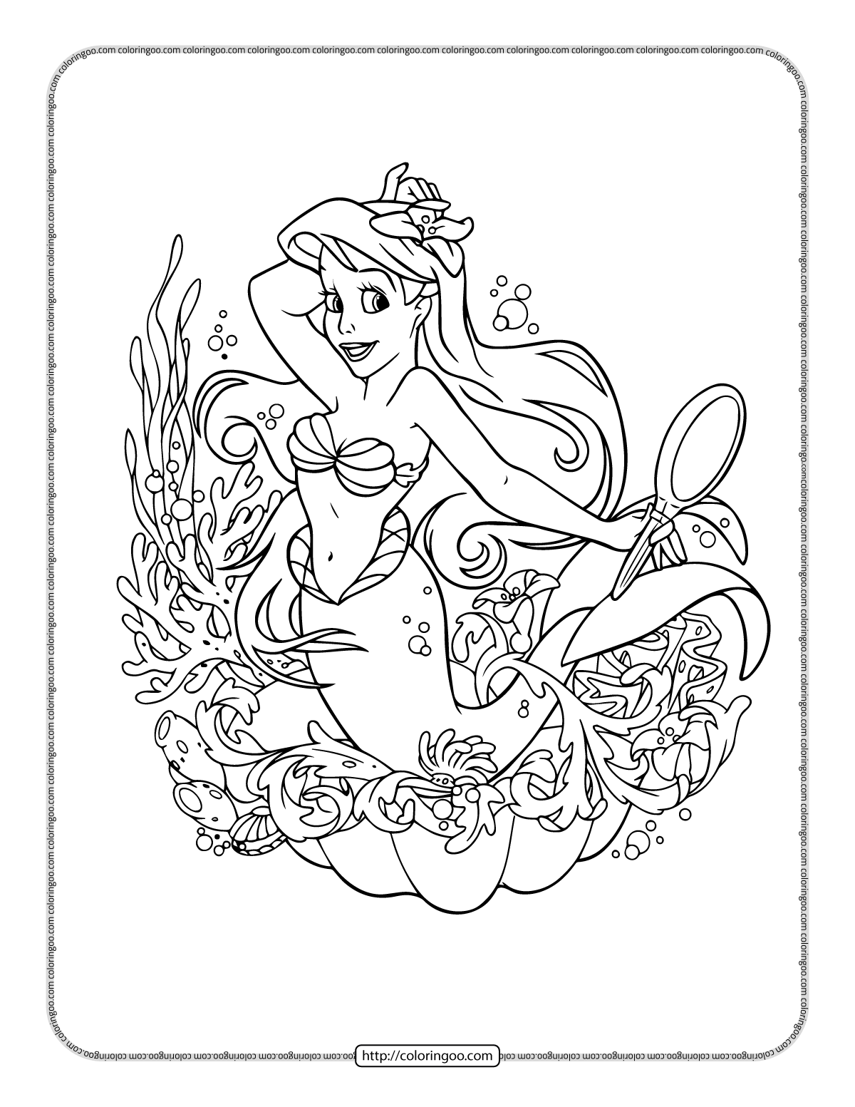 Ariel Little Mermaid Coloring Pages