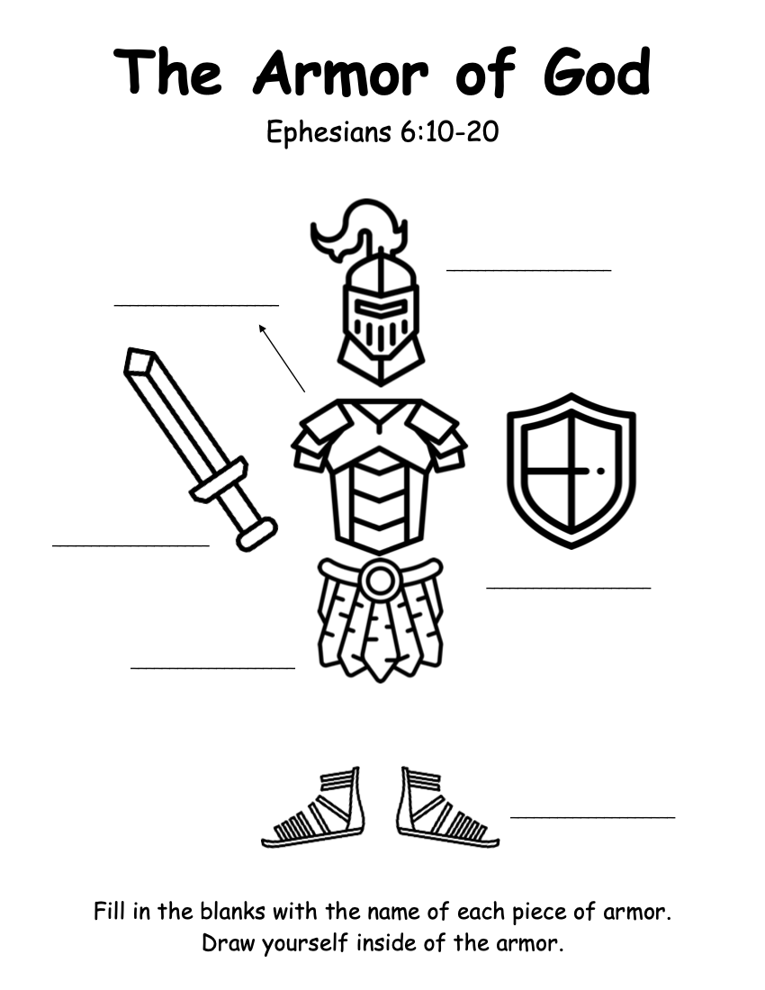 armor of god worksheets