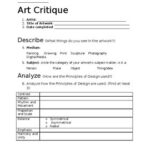 Art Critique Worksheet Printable Sheet Education