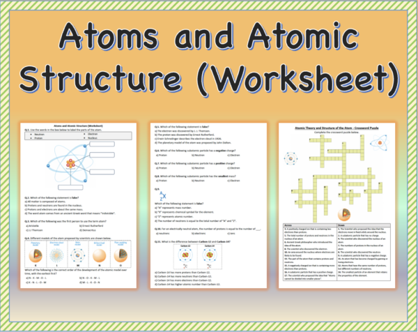 Atoms And Atomic Structure Worksheet Printable And Distance 