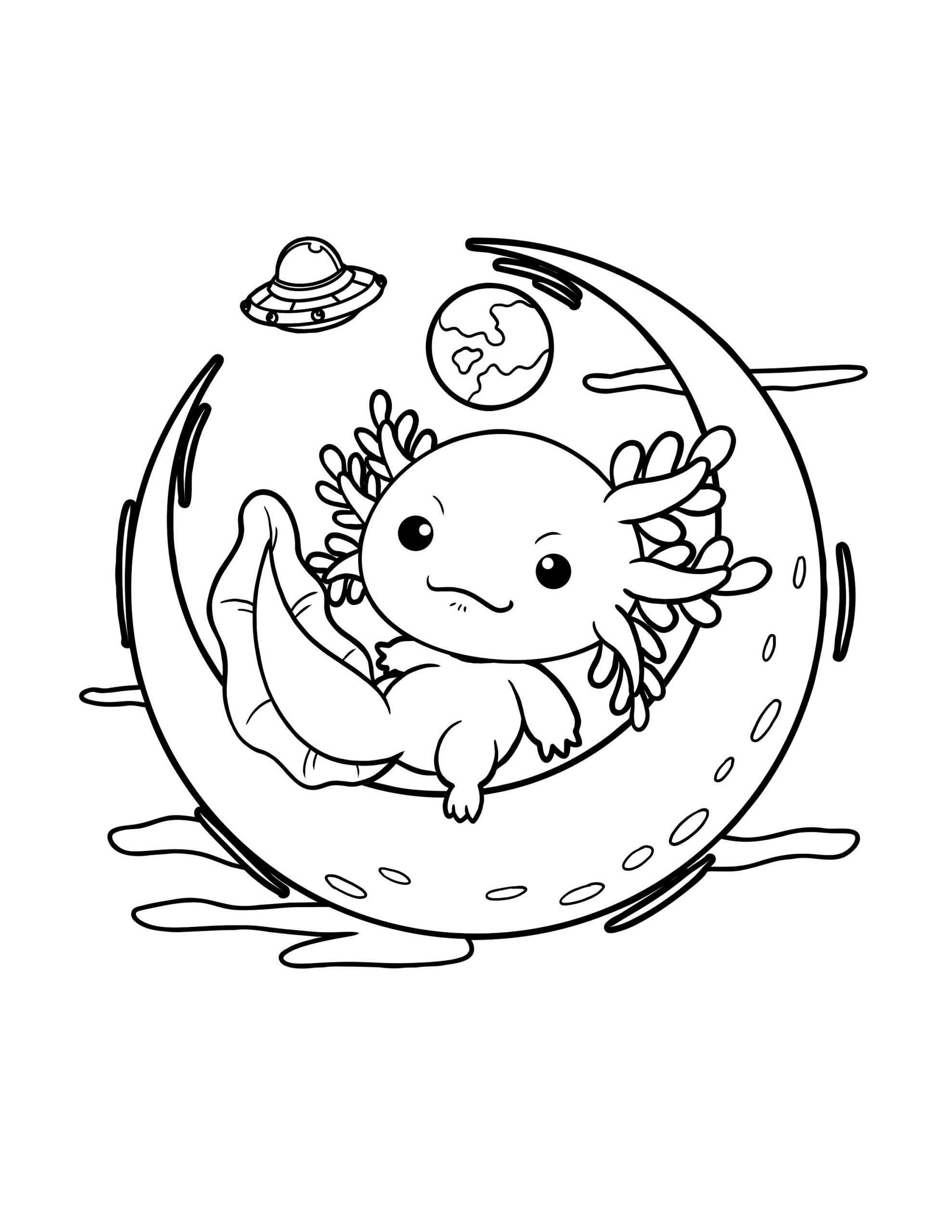 Axolotl Coloring Cute Axolotl Pngmoon Axolotl Coloring Pages The Best