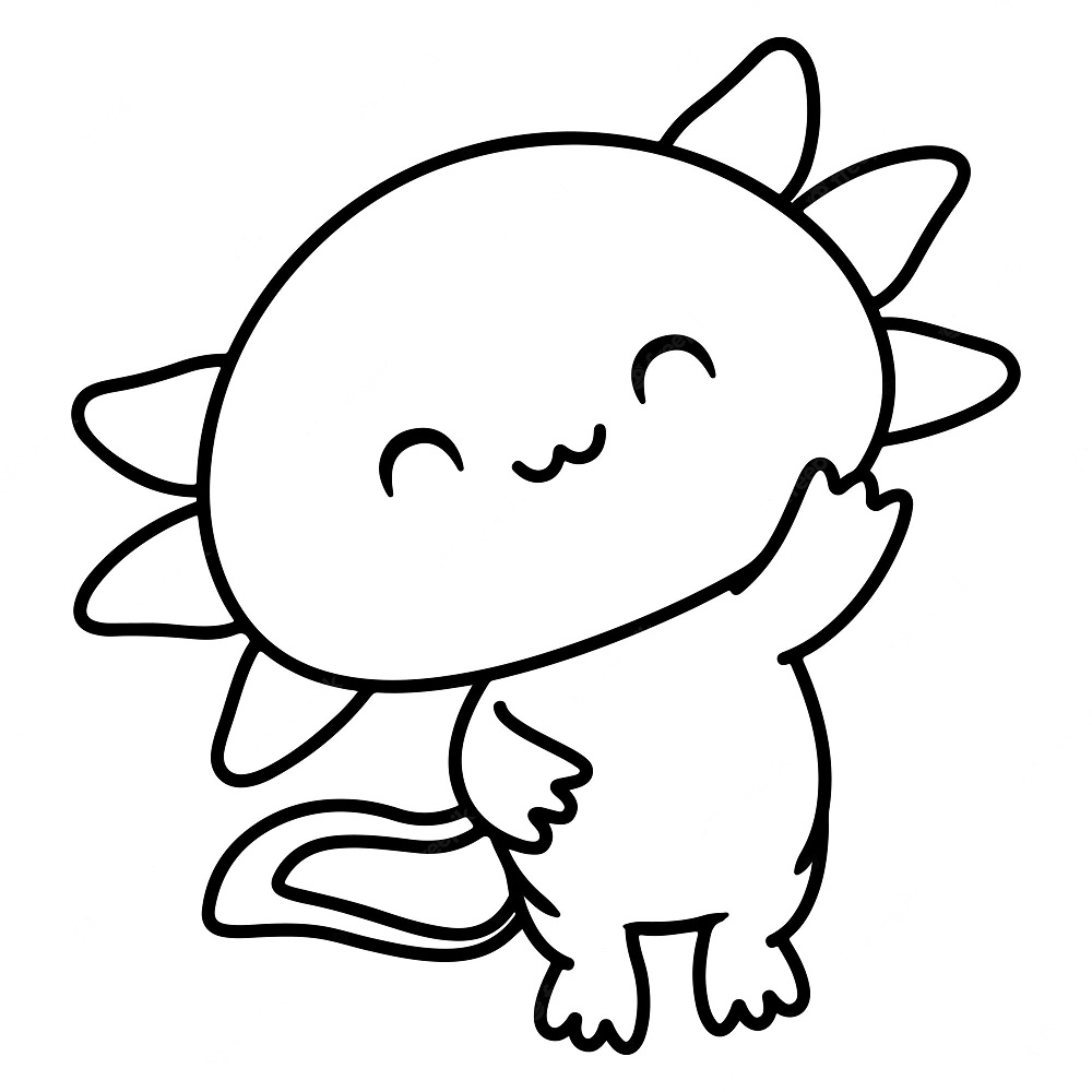 Cute Axolotl Coloring Pages