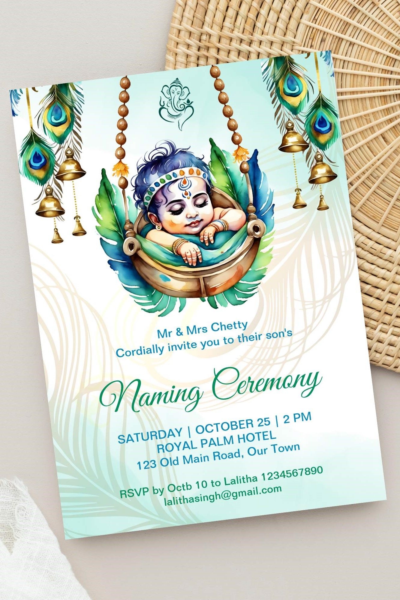 cradle ceremony invitation templates free download