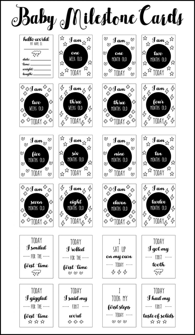 printable milestone cards free