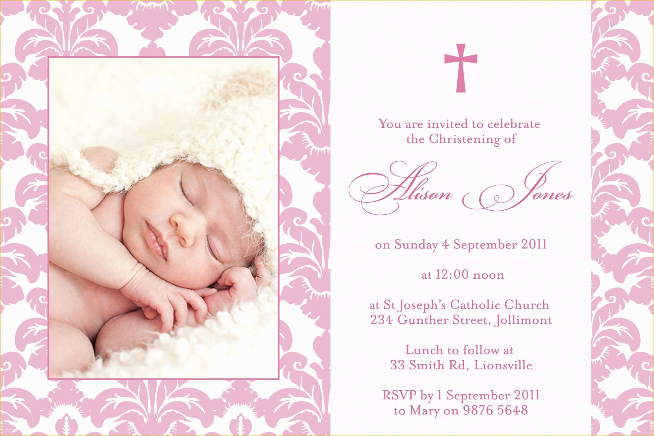 christening invitation card template