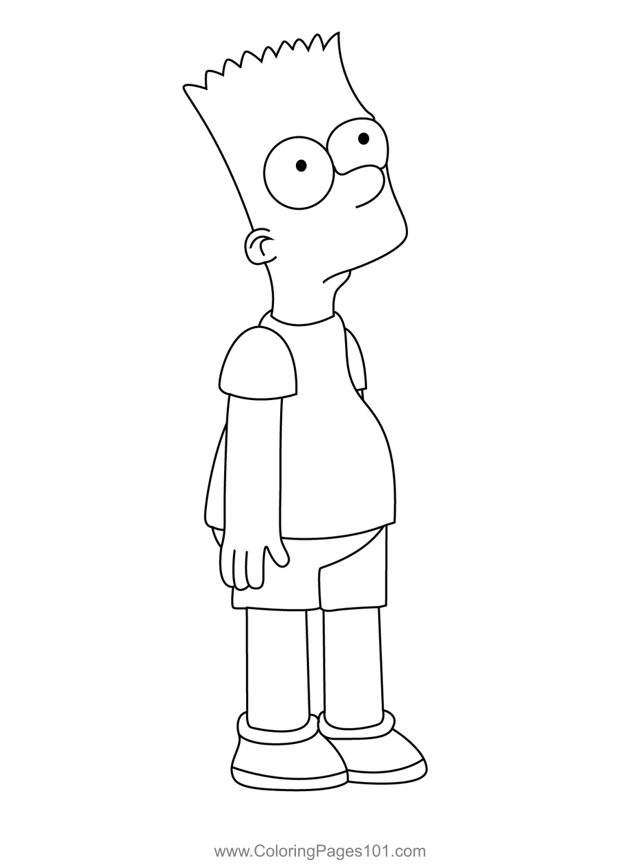 Bart Simpson Coloring Page For Kids Free Maggie Simpson Printable 
