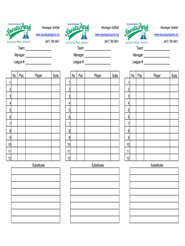 printable lineup card baseball