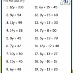 Basic Algebra Worksheets Worksheets Library