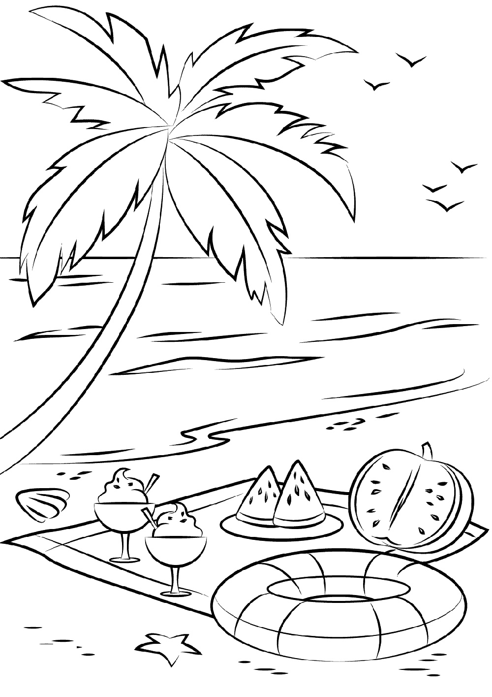 Beach Color Pages Kidsworksheetfun