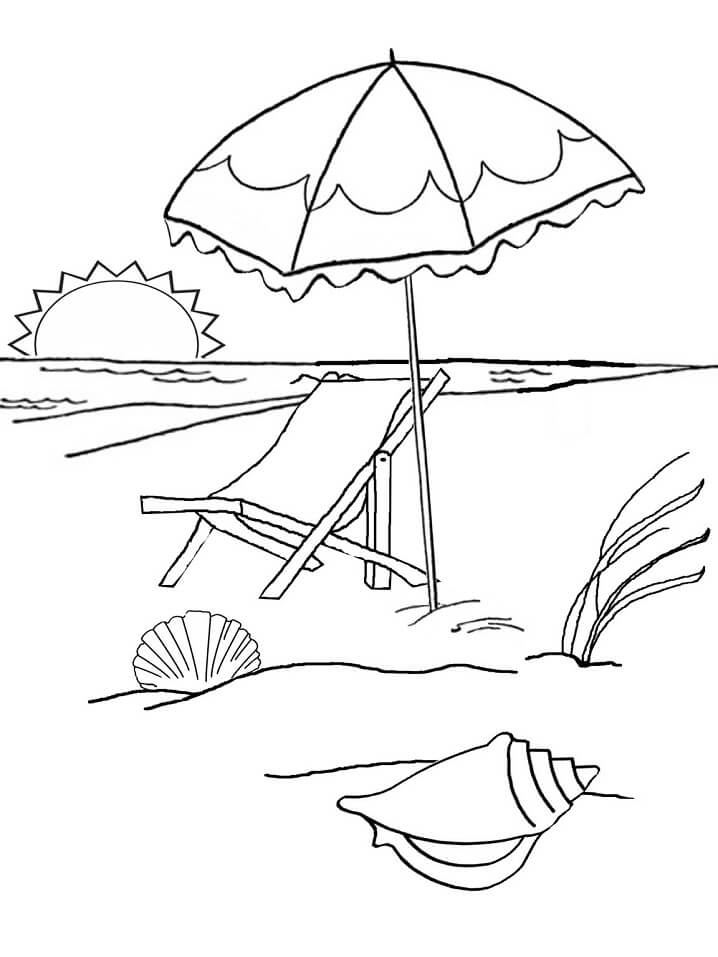 Beach Sunset Coloring Page Beach Coloring Pages Coloring Pages