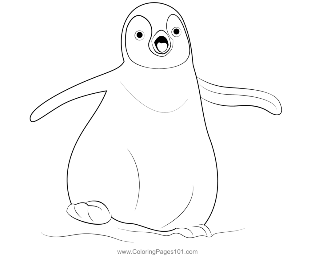 Beautiful Penguin Coloring Page For Kids Free Penguins Printable