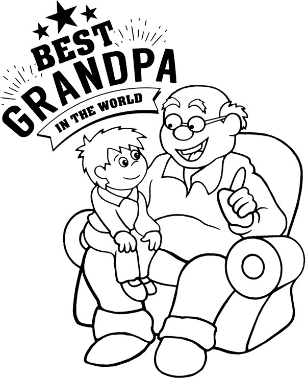 Best Grandpa Printable Coloring Page For Special Day