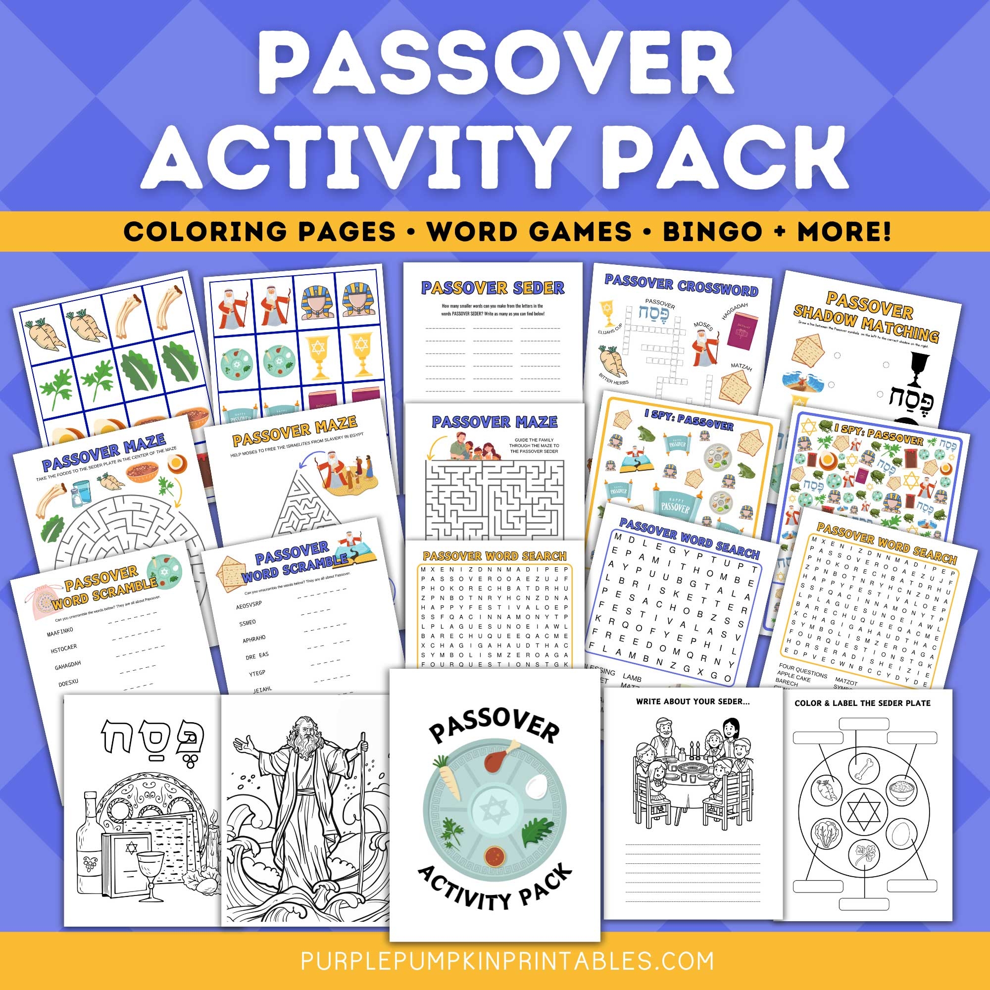 free printable passover activities for kids
