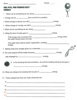 Bill Nye Energy Worksheet CHEM 131 Studocu Worksheets Library