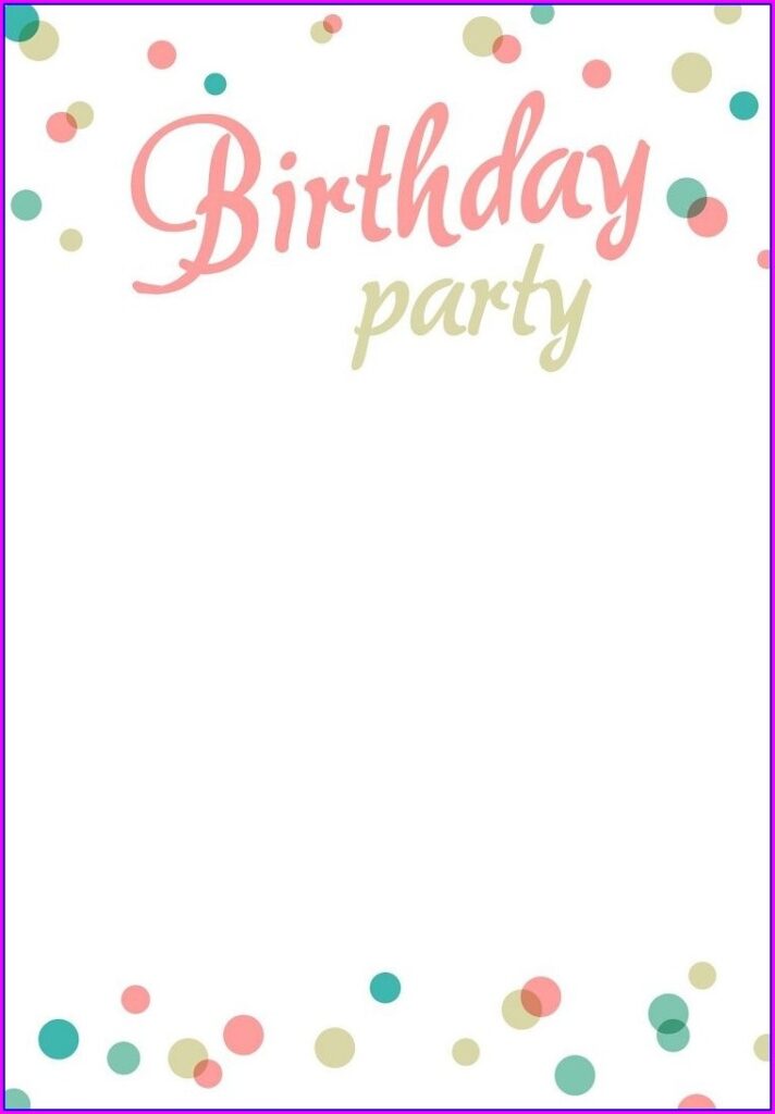 Birthday Background Editable Blank Birthday Invitation Templates