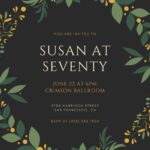 Black And Gold Elegant 70th Birthday Invitation Templates By Canva