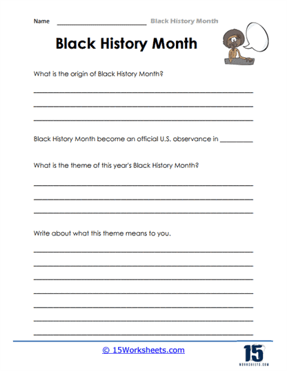 black history month worksheet