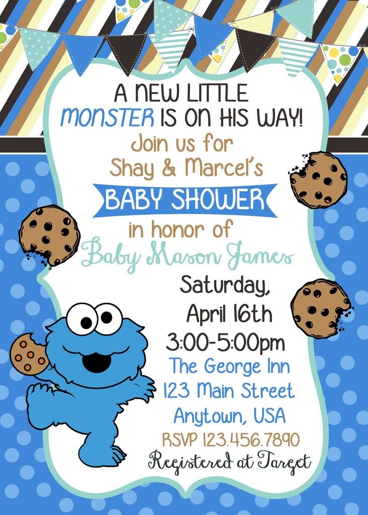 Blank Cookie Monster Invitation Template Free The Templates Art
