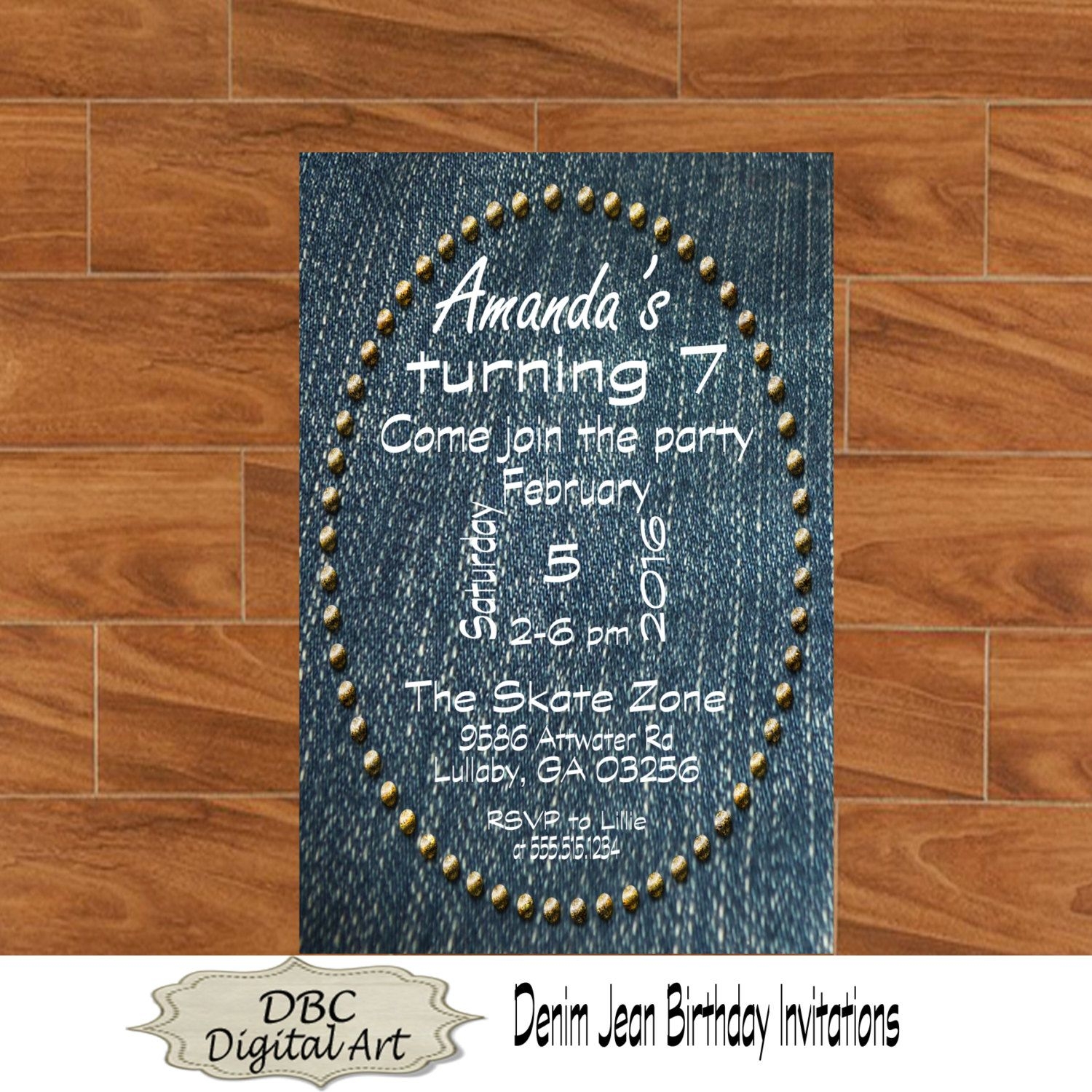 denim invitation template