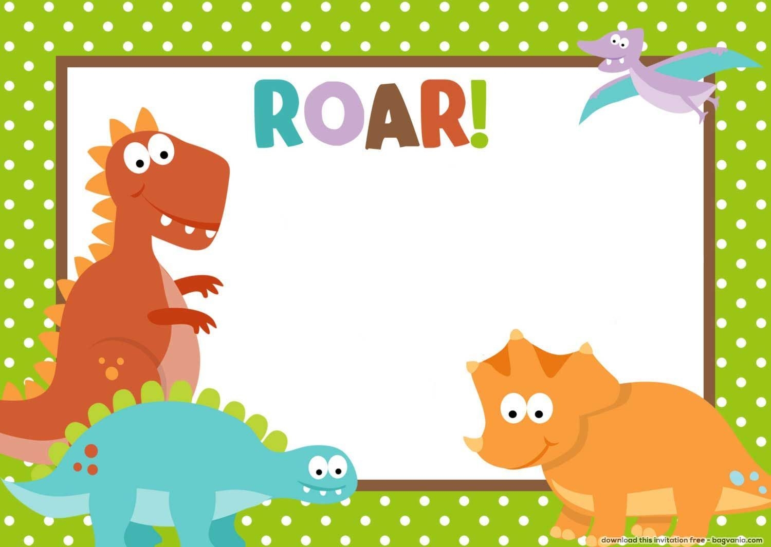 dinosaur invitation blank template