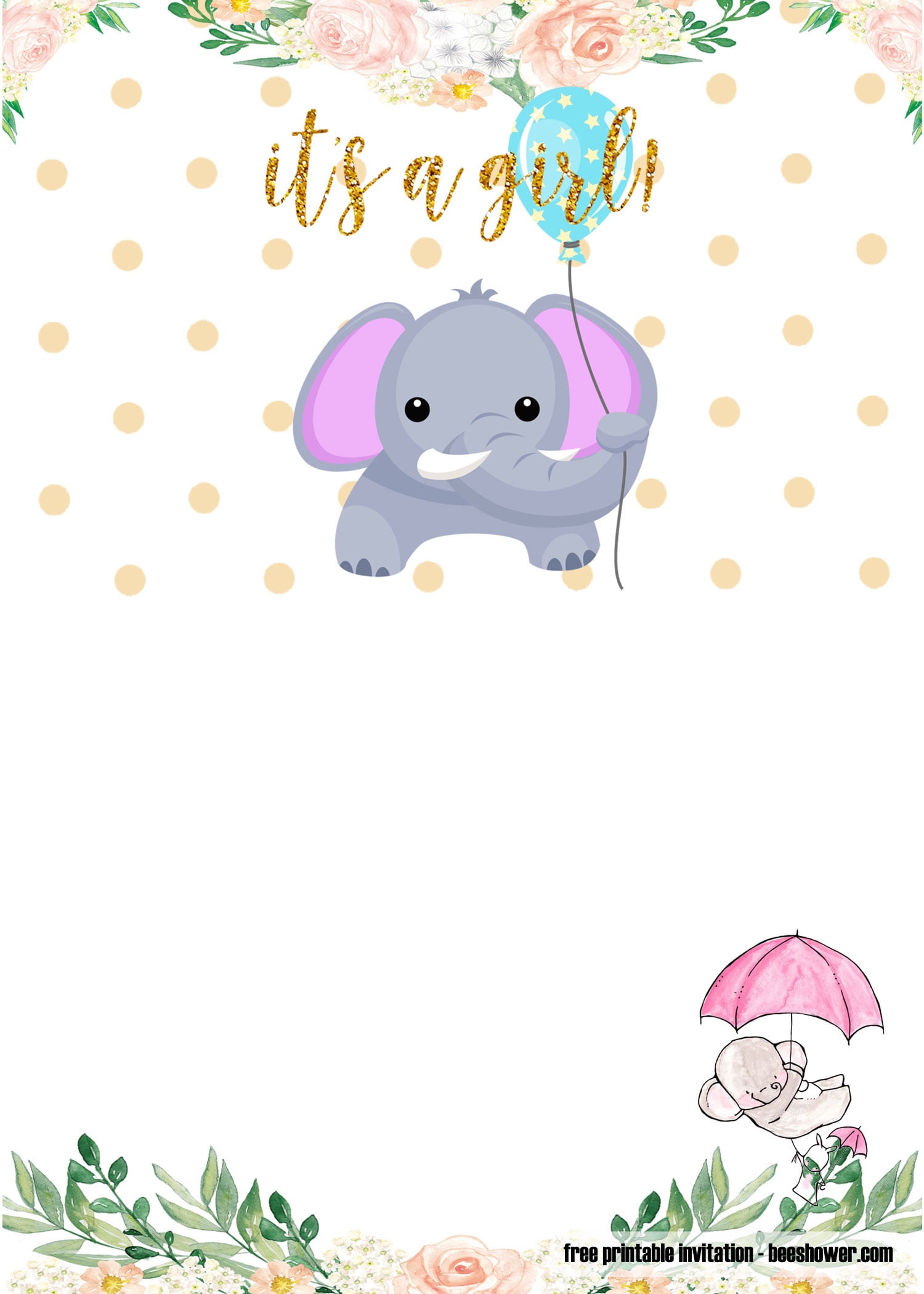 elephant invitation template free