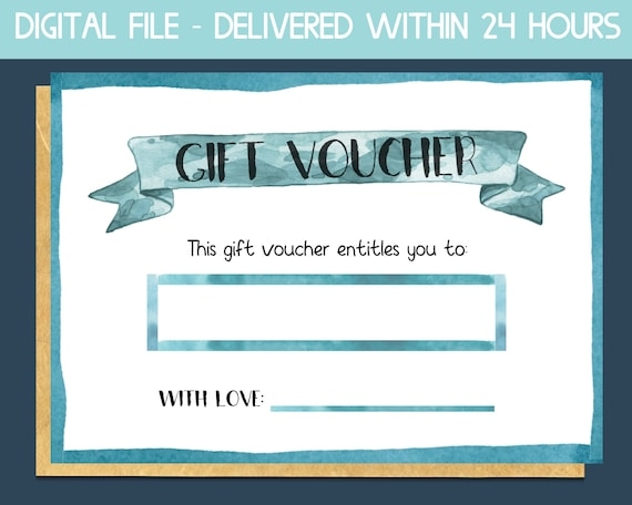 Blank Gift Certificate Printable Gift Card Voucher Printable Coupon 