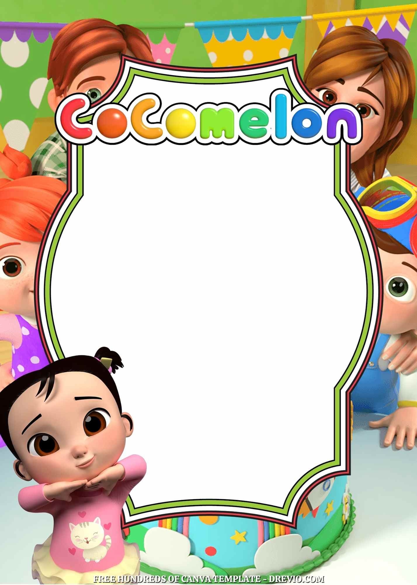 cocomelon invitation template blank