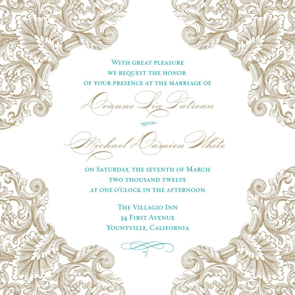 Blank Wedding Invitation Templates Free