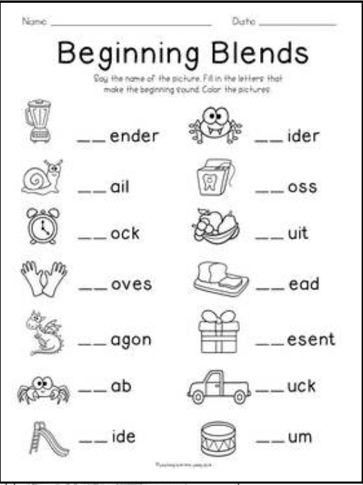 Blends Worksheets Download Free Printables For Kids Worksheets Library