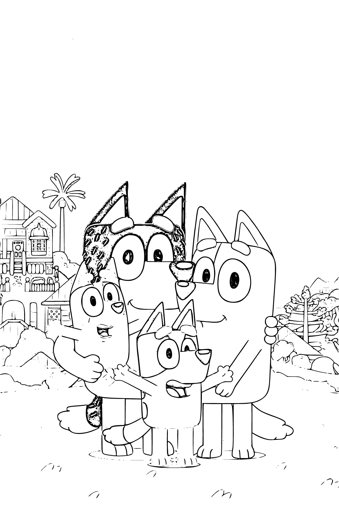Bluey Family Coloring Pages