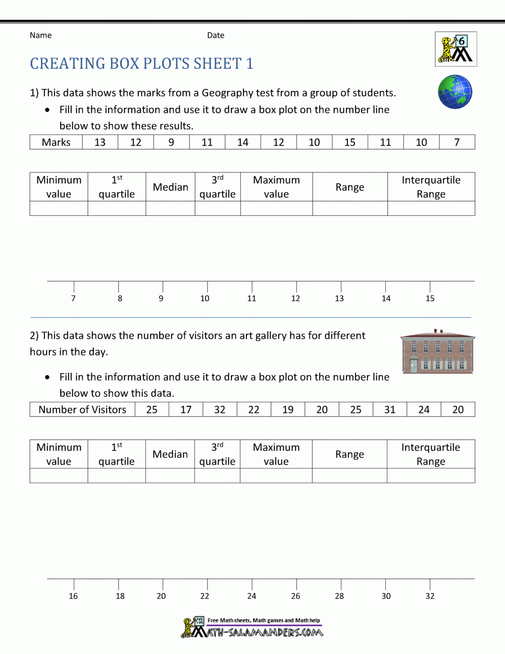 Box Plot Worksheets Worksheets Library