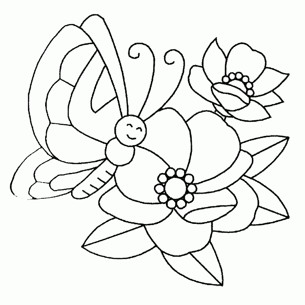 Flower Butterfly Coloring Pages