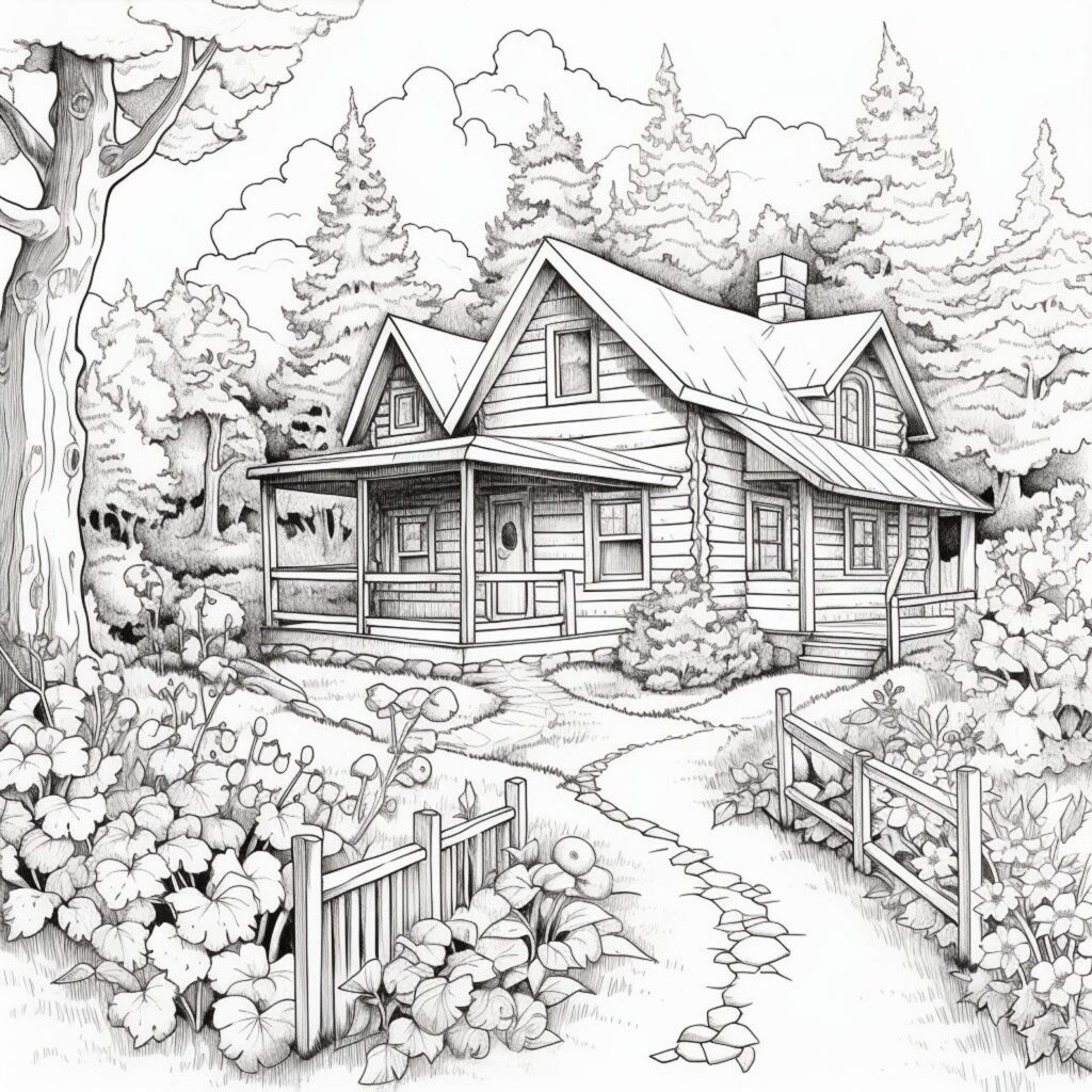 Cabin In The Woods Coloring Pages Printable Downloadable Coloring