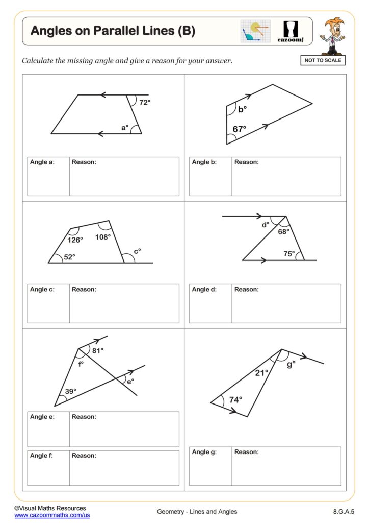 Calculating Angles On Parallel Lines With Transversals B