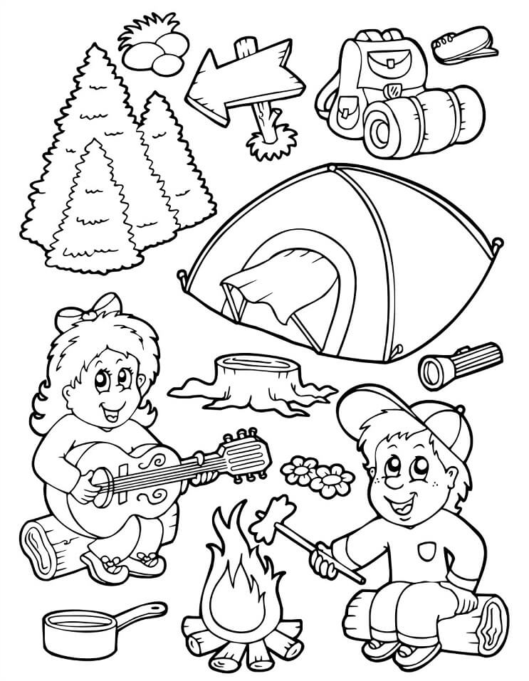 free coloring pages of camping