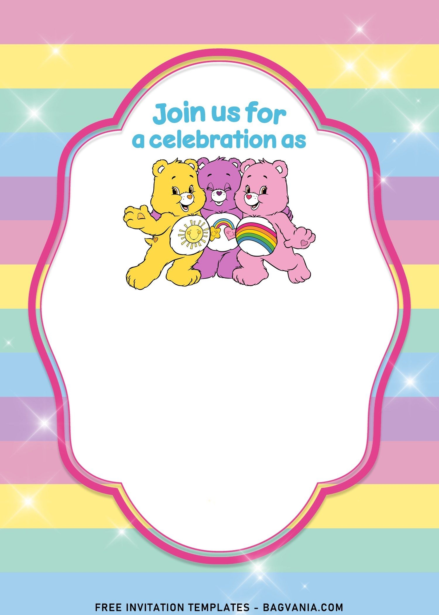 Care Bear Invitation Template Free