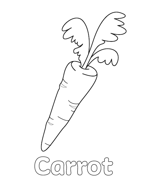 Carrot Coloring Page Little Bee Family
