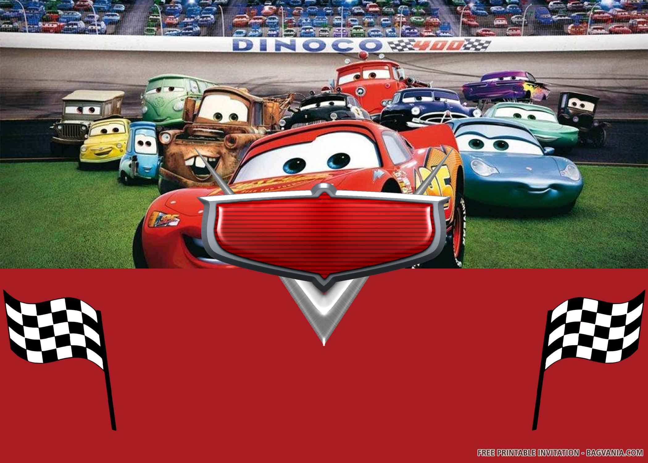 disney cars birthday invitation template free