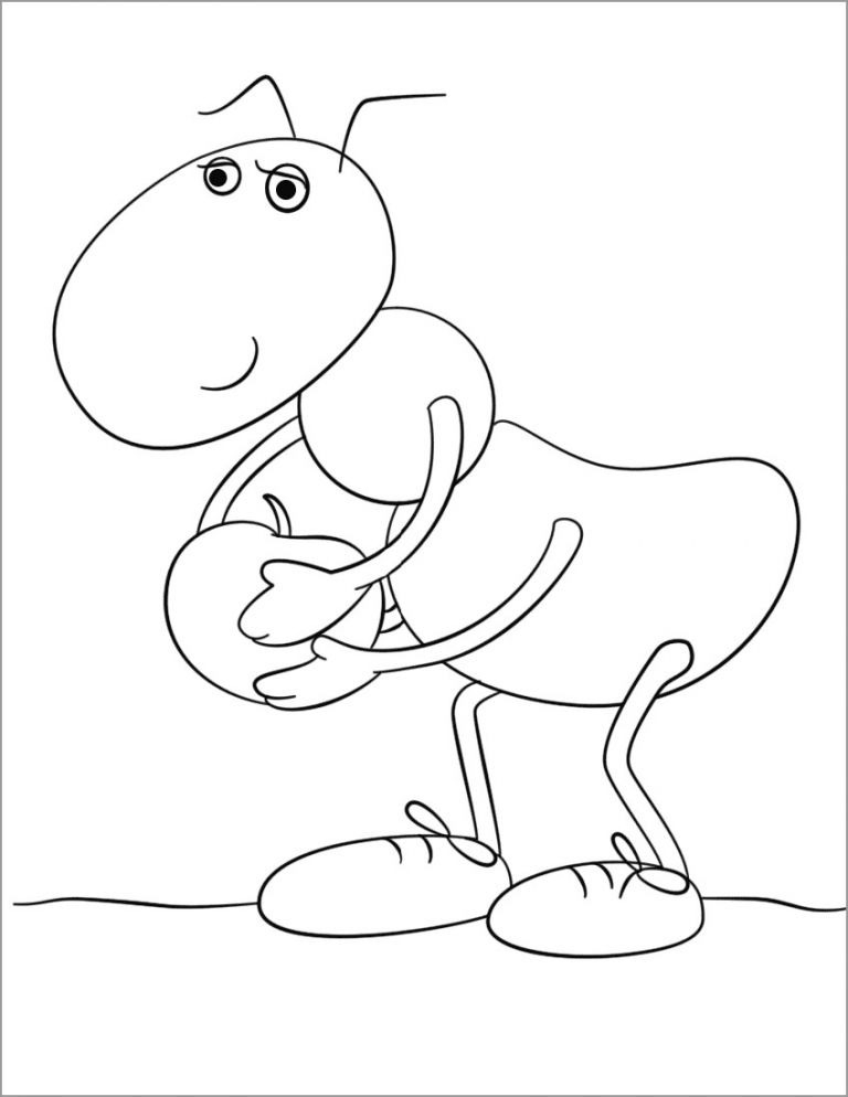 Cartoon Ant Coloring Page ColoringBay
