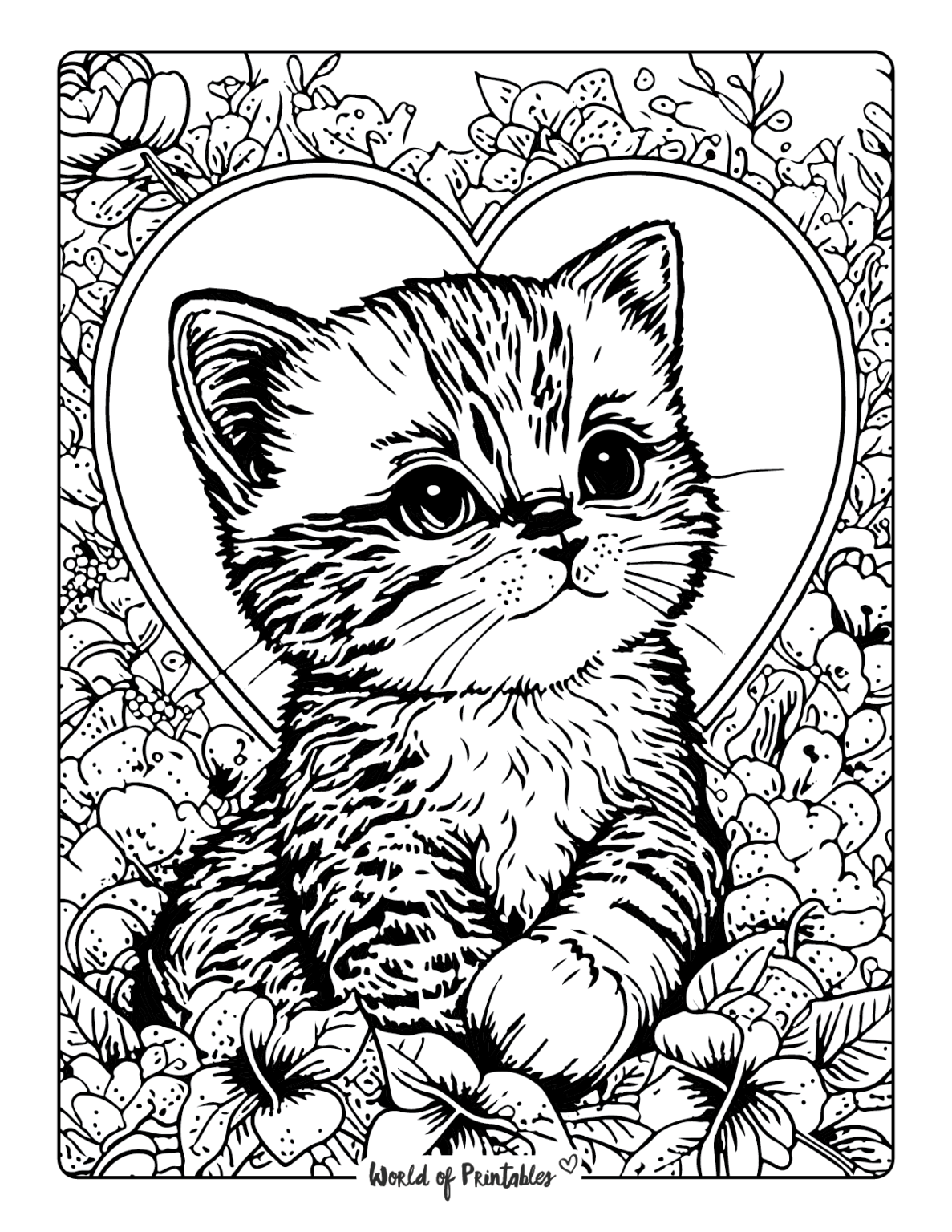 free printable cat color pages