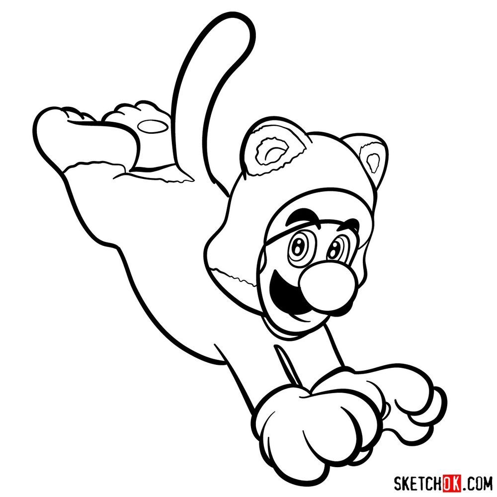 Cat Mario Coloring Pages Coloring Home