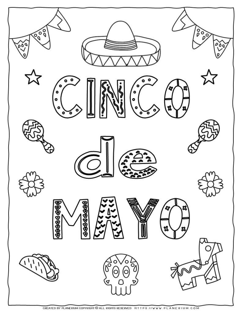 cinco de mayo coloring worksheets