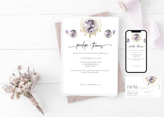 celestial wedding invitation template