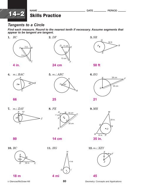 Central Angles And Inscribed Angles Worksheet Answer Key